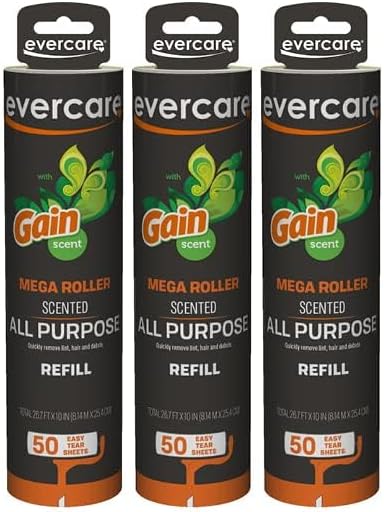 Evercare Pack of 3 Gain Scented All-Purpose Mega Lint Roller Refill Rolls - Image 2