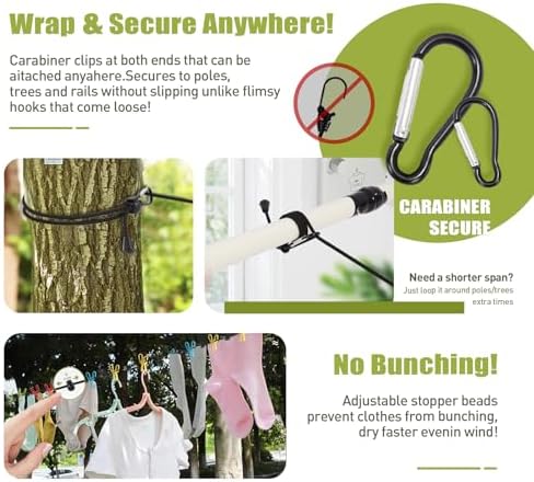 2 Pack Portable Travel Clothesline - Image 4