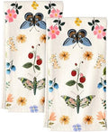 Miss Adola 150GSM Flour Sack Kitchen Towels Set of 2, Butterfly Garden by MissAdola