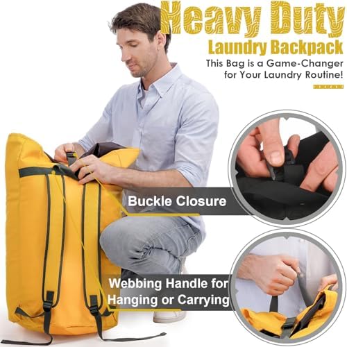 Backpack Laundry Bag, 115L Heavy Duty Extra Large College Laundry Backpack - Image 5