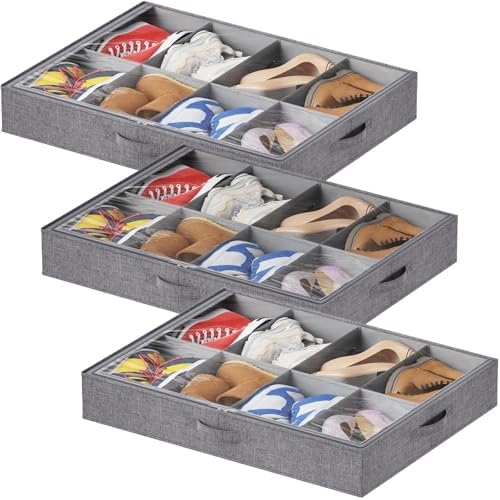 Lifewit 4.3 Inches Under Bed Shoe Storage Organizer Fits 8 Pair Sneakers by Lifewit