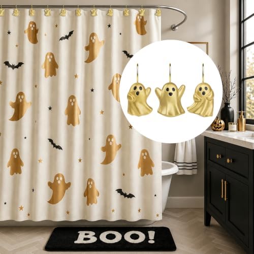 Sunlit Ghost Shower Curtain Hooks, Home Decorative Shower Curtain Rings - Image 5