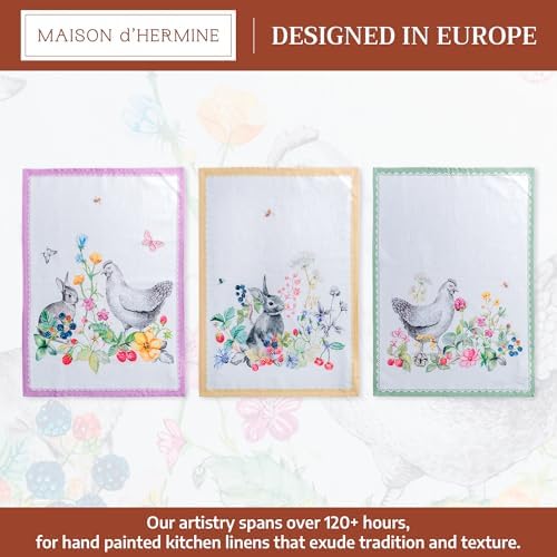 Maison d' Hermine Kitchen Towels Set of 3 Reusable 100% Cotton 27.50" x 20" - Image 2