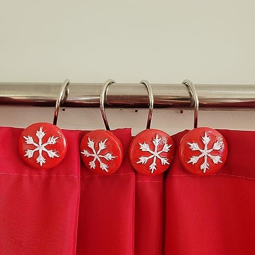 Two Fish Home Fashions Set of 12 Decorative Christmas Tree Resin Shower Curtain - Image 3