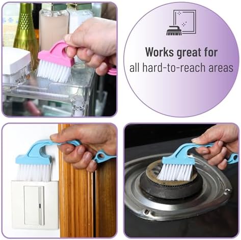 Slick- Window Track Cleaning Brush, 2 Pack, Built-in Scraper, Window Track - Image 6