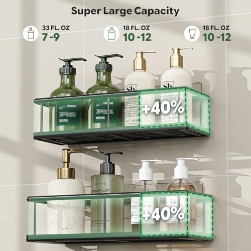 Simple Trending 6 Pack Shower Caddy Adhesive, Rustproof Shower Shelves - Image 6