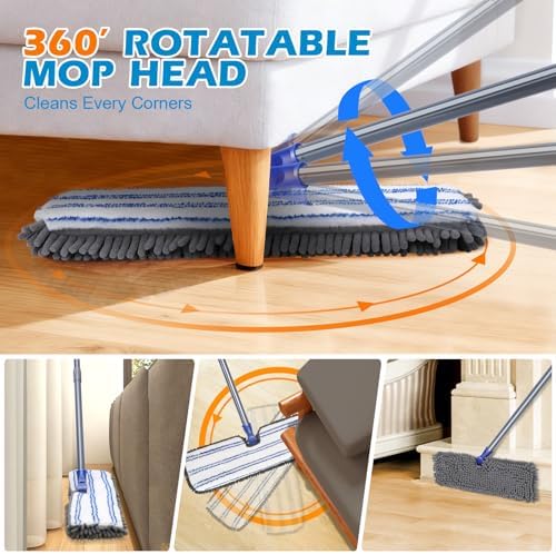 Masthome Flip Microfiber Mop, Wet Dry Dust Mop - Image 3