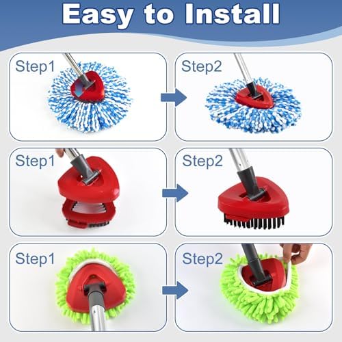 9PCS Mop Heads for O-Cedar RinseClean 2 Tank Spin Mop System - Image 6