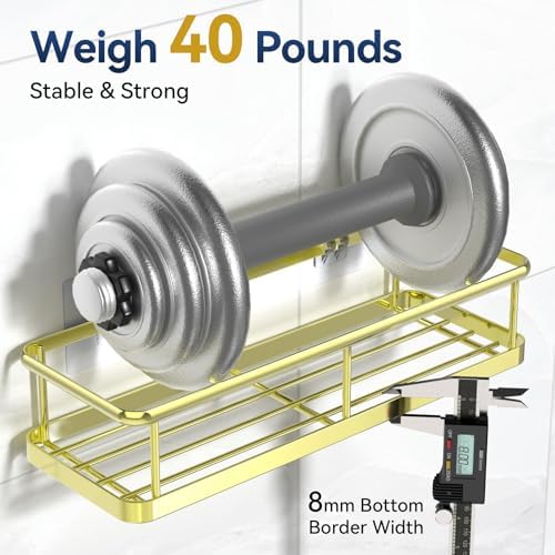 YASONIC Shower Caddy Adhesive, Rustproof Shower Organizer - Image 4