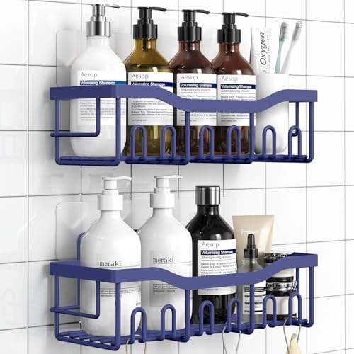 EUDELE 2 Pack Shower Caddy, Adhesive Organizer by EUDELE