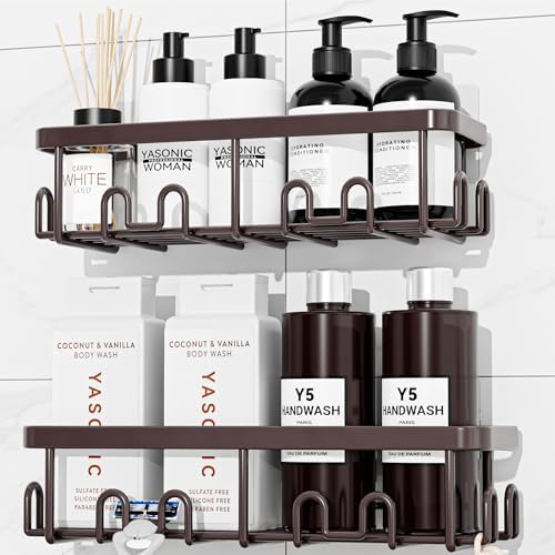 YASONIC Shower Caddy Adhesive, Rustproof Shower Organizer, Wall Shower Rack by YASONIC