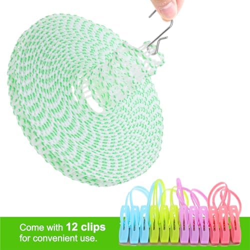uxcell Windproof Clothesline, 8M 26ft Plastic Non-Slip Clothes Drying Rope - Image 3
