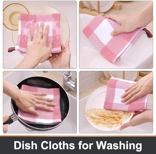 Mordimy Cotton Waffle Weave Dish Cloths, 6 Pack - Image 4