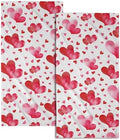 Red Love Heart Bath Hand Towels 2 Packs Happy Valentine's Day Soft Absorbent by Granbey