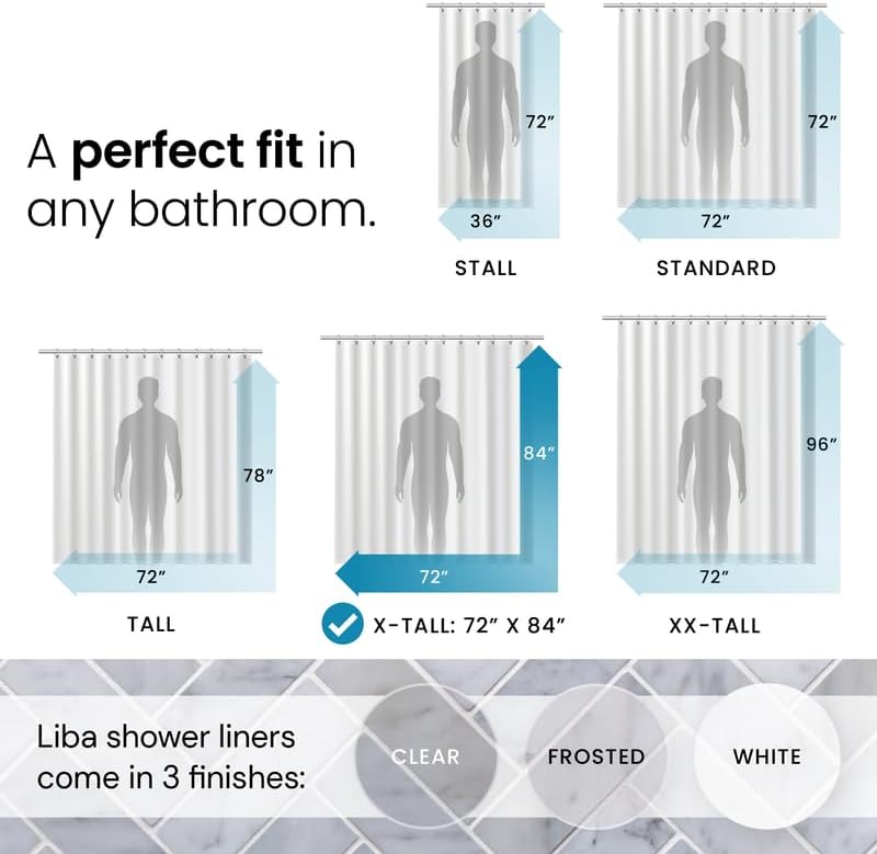 LiBa Waterproof Plastic Shower Curtain - Image 2