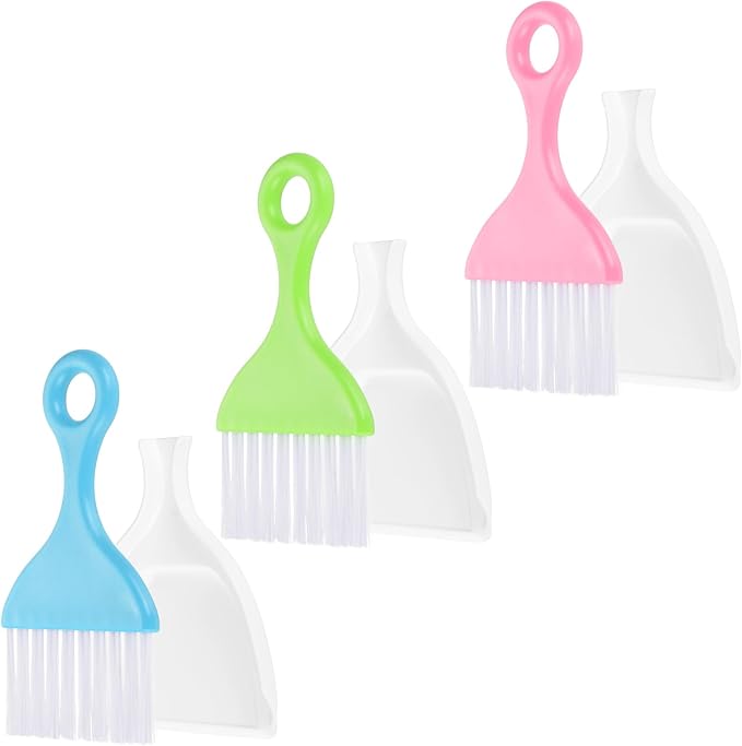 3 Pcs Mini Dustpan and Brush Set, Small Hand Broom and Dust Pan Set, Portable by Unknown