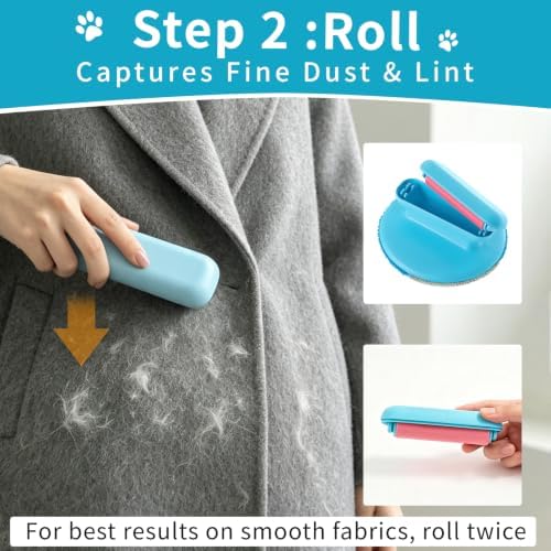 2-in-1 Rotating Pet Hair Remover Roller Washable Dog Cat Hair Tool - Image 4
