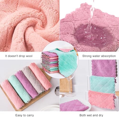 24 Pack Cleaning Cloth Kitchen Cloth, Dish Towels Super Absorbent Coral Velvet - Image 2