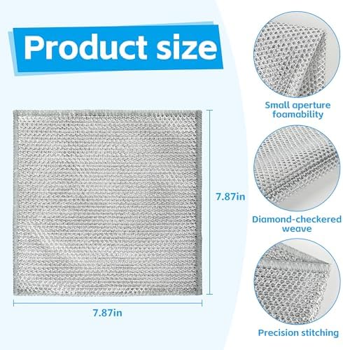 24Pack Multipurpose Wire Dishwashing Rags, Upgrade Non Scratch Wire Dishcloth - Image 2