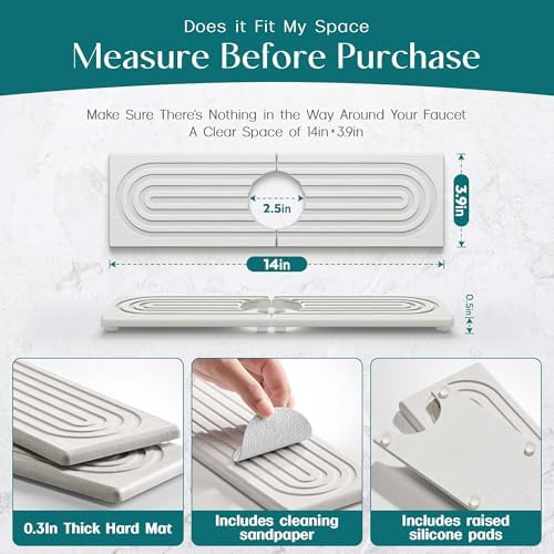 eormoe Diatomite Kitchen Faucet Mat - Image 2