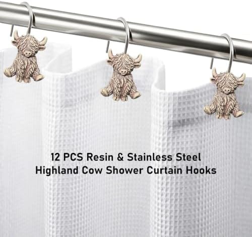 12 Pcs Highland Cow Shower Curtain Hooks - Image 4
