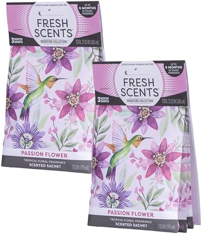 Fresh Scents Passion Flower Scented Sachets 6 Pack by FRESHSCENTS