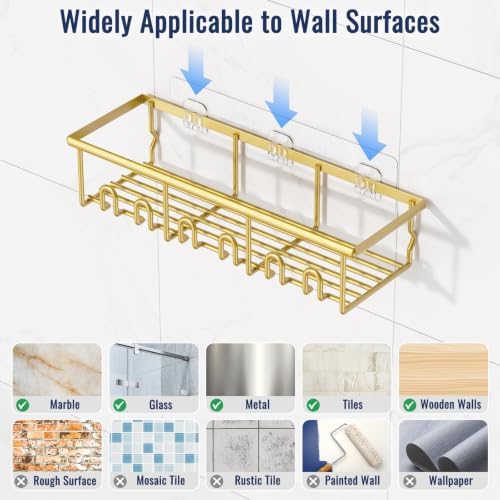 8 Pack Adhesive Large Capacity No-Drilling Shower Caddy - Image 7