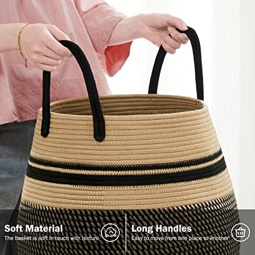 Extra Large Laundry Hamper Basket 105L Woven Blanket Basket - Image 3