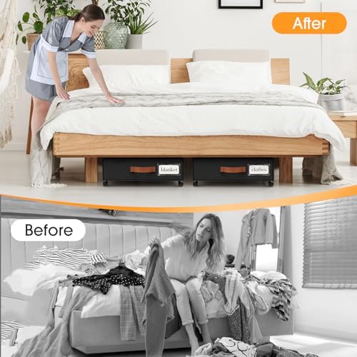 Under Bed Storage with Wheels 2Pack Storage Containers with Clear Window - Image 5