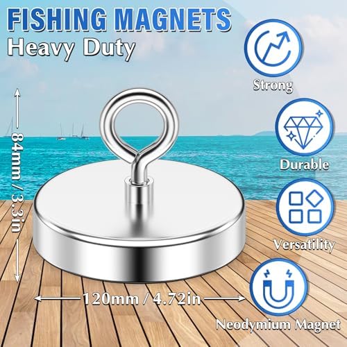 1600 LBS Heavy Duty Fishing Magnet, 4.72 Inch Neodymium Magnet - Image 5