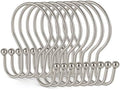 Resze 12PCS Shower Curtain Hooks, Sturdy Metal Nickel Shower Curtain Rings by Resze