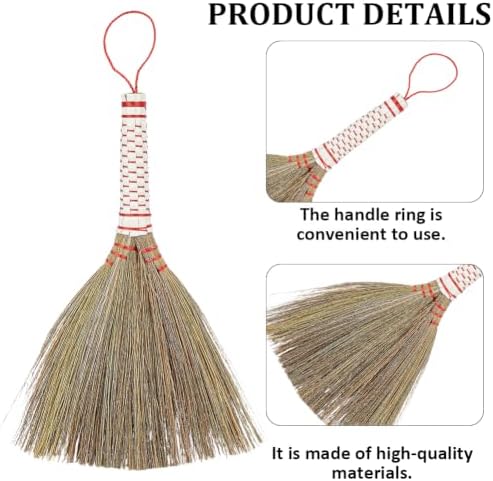 GORGECRAFT 21cm Small Hand Whisk Broom Straw Angled Bristles Whisk Cleaning - Image 6