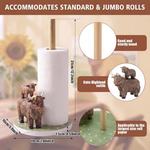 Rustic Highland Cow Paper Towel Holder - Image 3