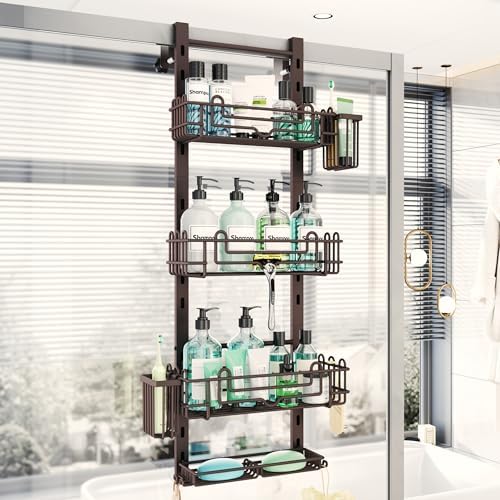 HapiRm 4 Tier Over the Door Shower Caddy, Hanging Shower Caddy by HapiRm