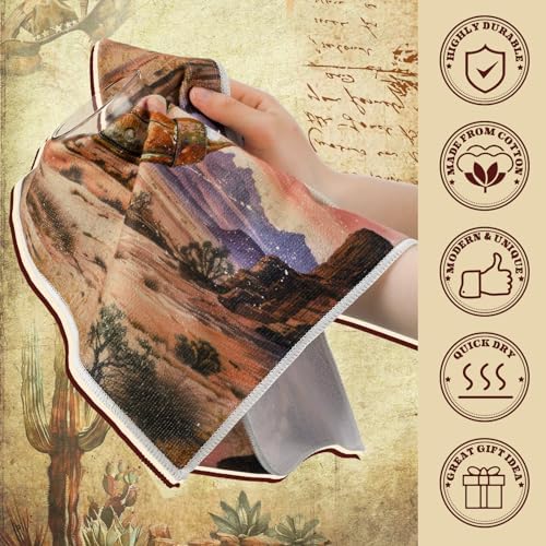 Sunnyray 6 Pack Western Cowboy Horse Kitchen Towels, Horse Themed Dish Hand - Image 4