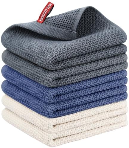 Nialnant 6 Pack 100% Cotton Kitchen Towels by Nialnant