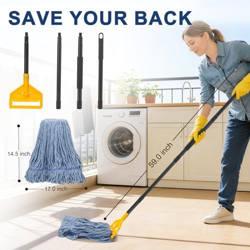 KeFanta 2 Pack Commercial Mop Heavy Duty Industrial Mops - Image 3