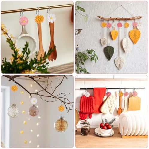 Flower Shower Curtain Hooks, 12 Pack Rustproof Stainless Steel Decorative - Image 4