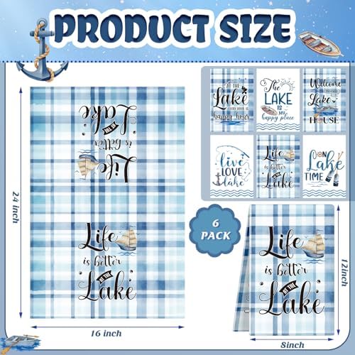 VitalCozy 6 Pcs Lake House Kitchen Towels Set - Image 3