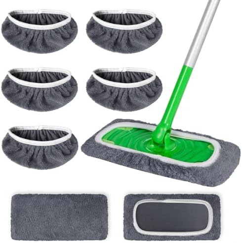 5 Pack Reusable Microfiber Mop Pads Compatible by AmaVins