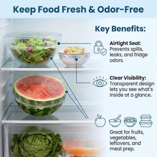 Disposable Stretch Food Covers, Elastic Bowl Covers, Plastic Wrap Alternat - Image 2
