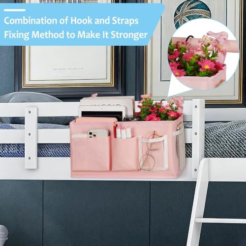 Lilithye Bedside Caddy, Bedside Storage Bag Hanging Organizer - Image 3