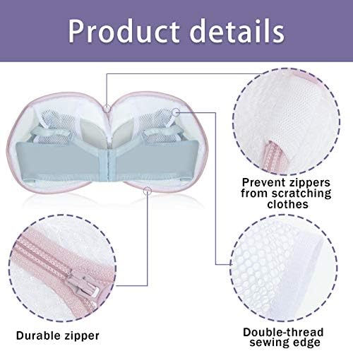 Shappy 6 Pcs Bra Washing Bag for Laundry Storage Women 7.87 Inch Pink - Image 4