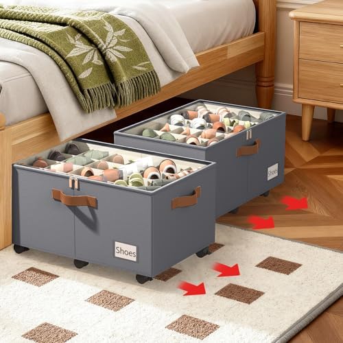 Foyego 2 Pack Shoe Organizer for Closet, Shoe Storage - Image 2