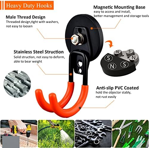 MUTUACTOR Magnetic Hooks Heavy Duty, Strong Anti-Slip Rubber Coated Magnet - Image 3