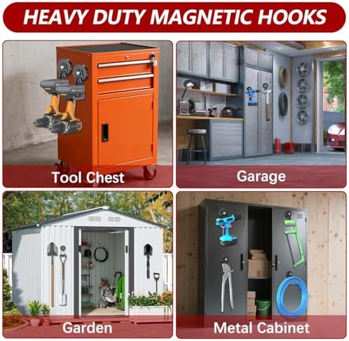 3-H Heavy Duty Magnetic Hooks, Large Magnet Hooks, 4 Pack Gray - Image 6