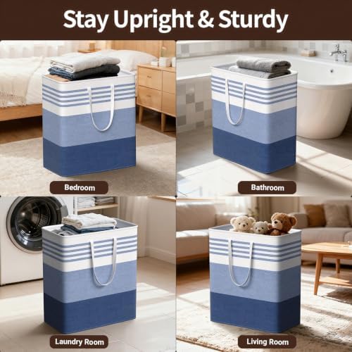 WOWBOX 2 Pack Laundry Baskets, Collapsible Dirty Clothes Laundry Hampers - Image 6