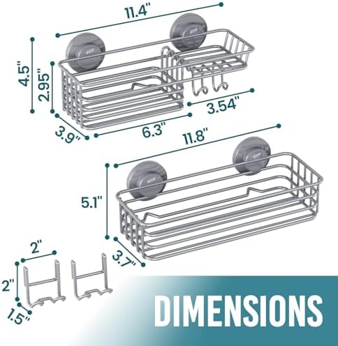 TAILI Shower Caddy Suction Cup 2 Pack - Image 6
