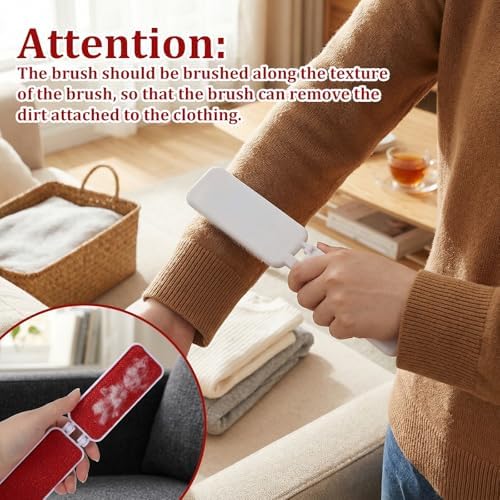 2 PCS Travel Lint Brush for Clothes, Foldable Lint Brush, Reusable Mini - Image 3