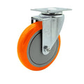 Service Caster Brand Replacement Caster for Uline Caster H-7449S - Stainless Steel Swivel Top Plate Caster with 5 Inch Orange Polyurethane Wheel - Fits Carts and Platform Trucks H-6348
